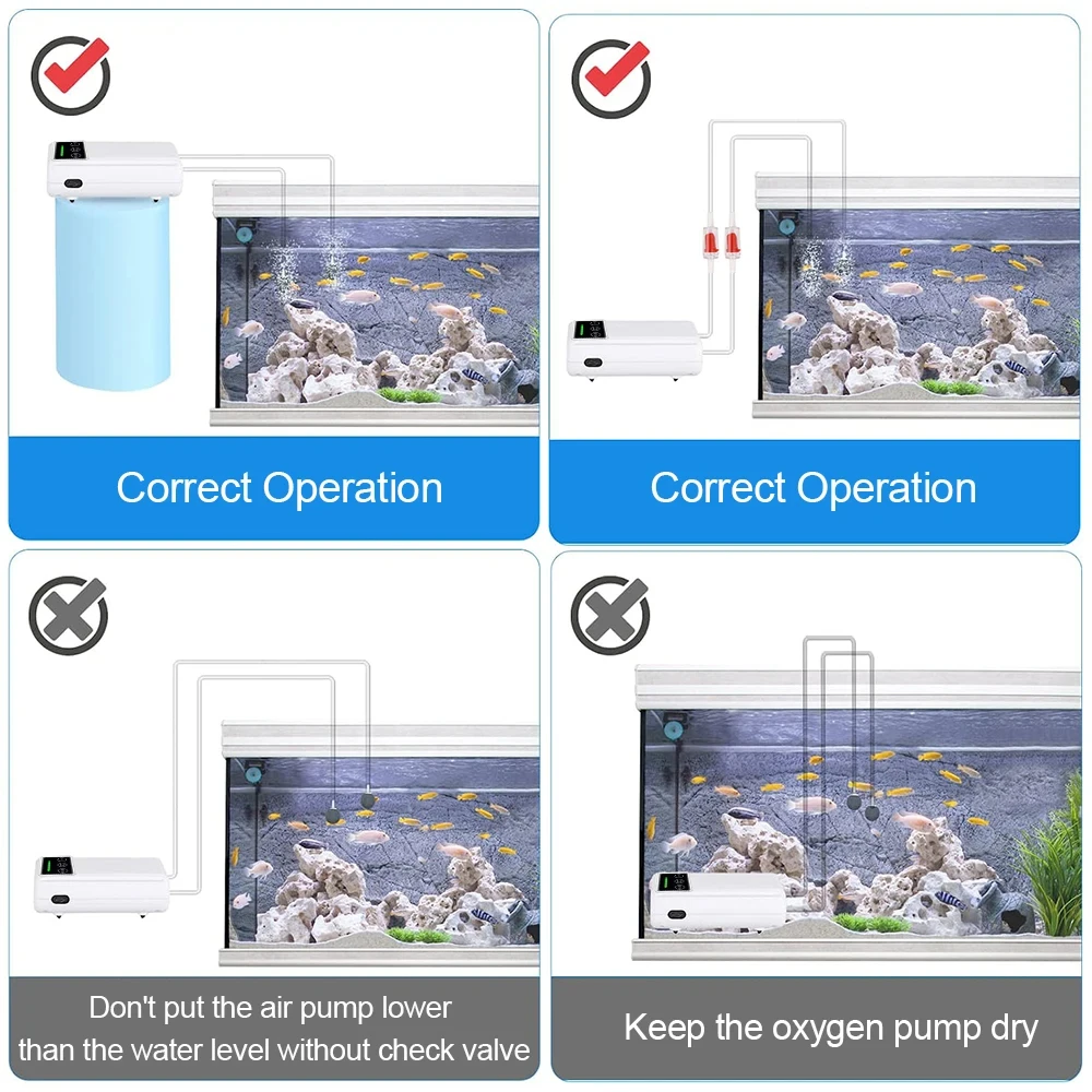 Bomba de oxígeno para pecera portátil y silenciosa USB recargable - imagen 5