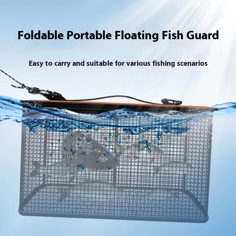 Cubo plegable para peces vivos en el mar con red - imagen 4