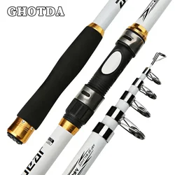 GHOTDA Caña feeder telescópica fibra carbono para carpa