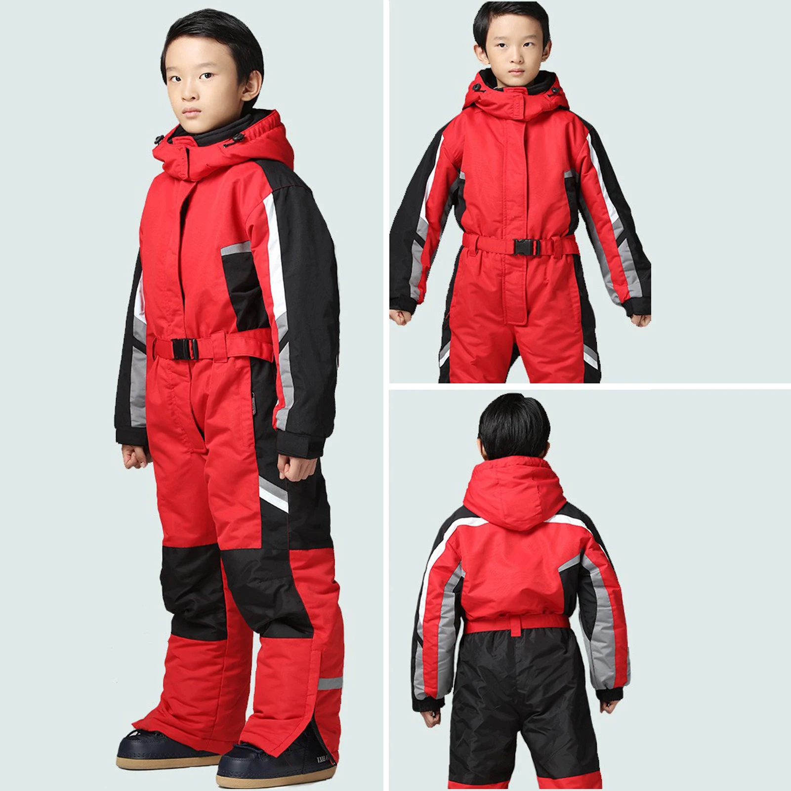 Traje de nieve impermeable de lana para niños con capucha - imagen 2