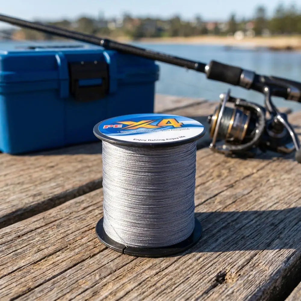 Línea trenzada de PE resistente gris para pesca en el mar - imagen 3