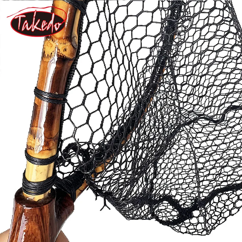 Red de pesca TAKEDO de ébano con mango curvo para truchas - imagen 3