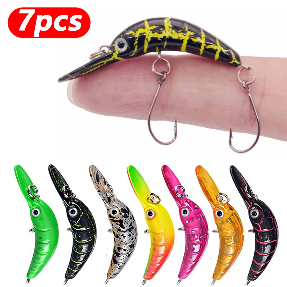Set de 7 señuelos mini crankbait para pesca en agua dulce