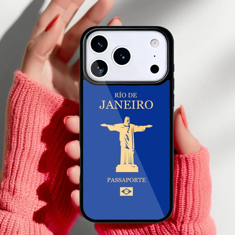 Funda con diseño de pasaporte de Brasil para iPhone