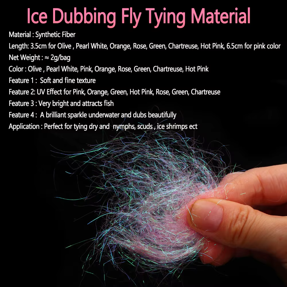 Bimoo Ice Dub Fibers – Fibras ultrafinas para ninfas y moscas secas - imagen 5
