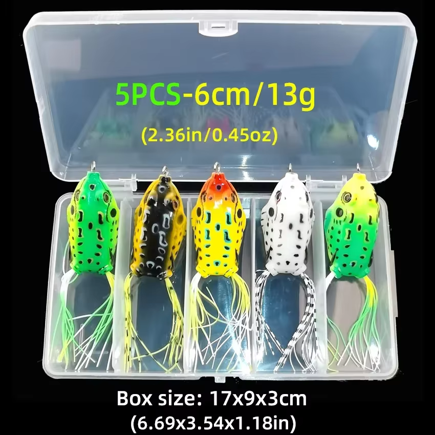 Kit Señuelos Topwater Wobblers Popping Tipo Rana para Lubina