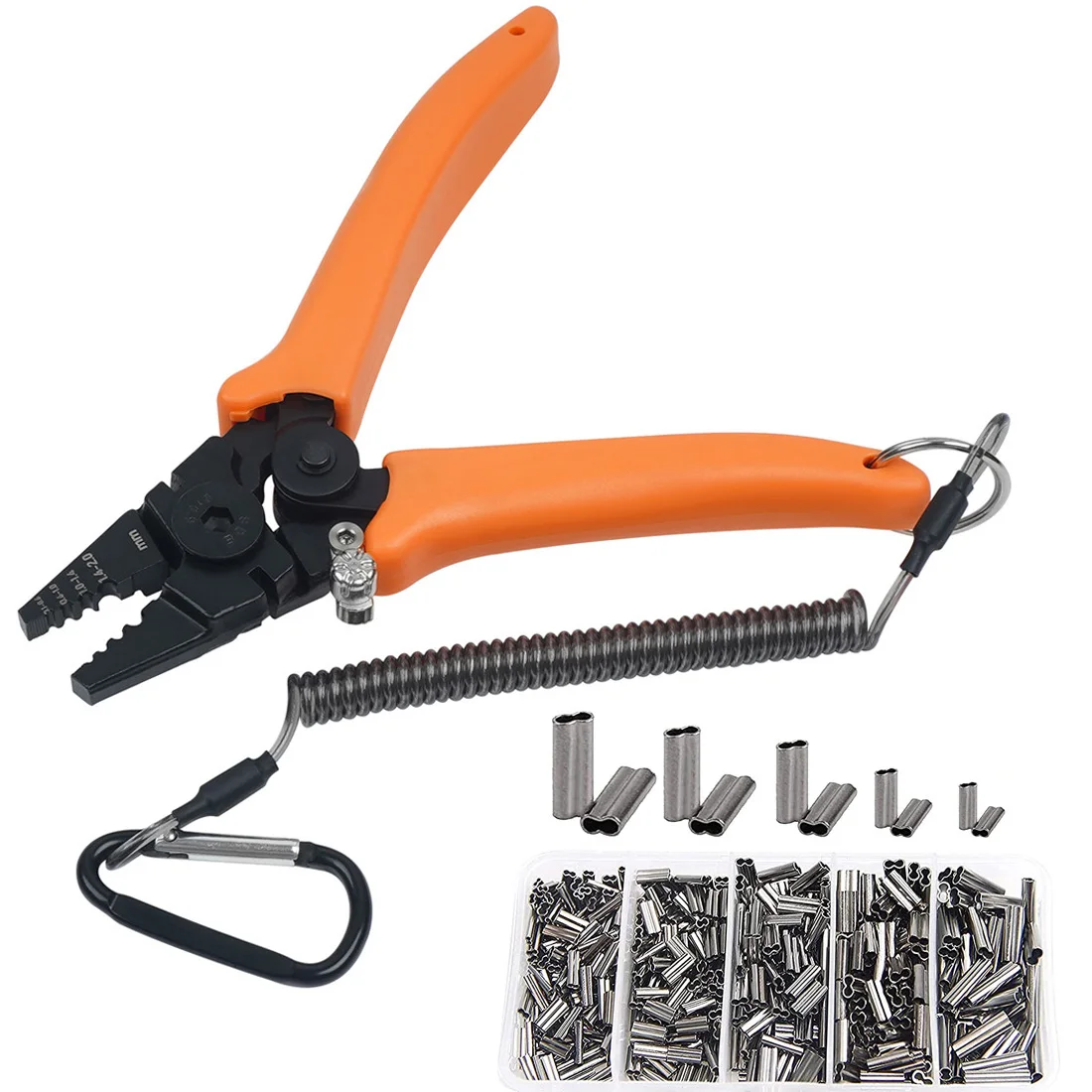 Alicates de pesca y kit de engaste de latón para engarces universales