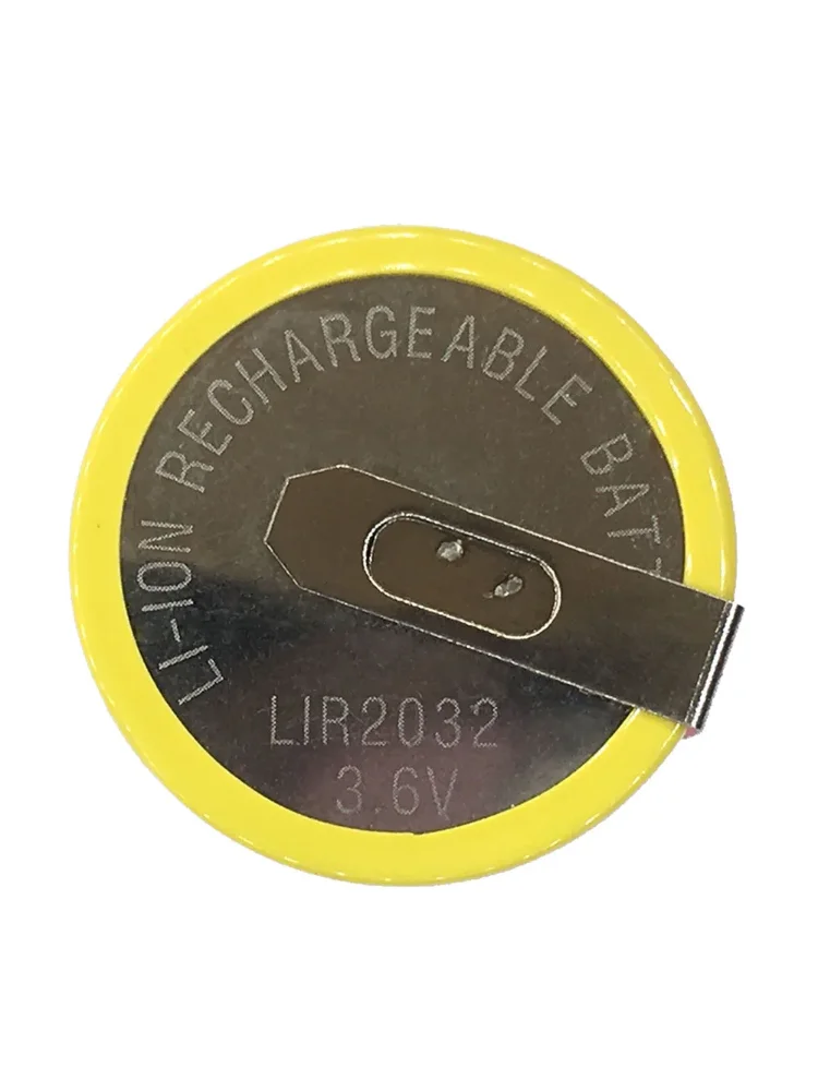 Batería recargable LIR2032 3,6 V con terminales de soldadura