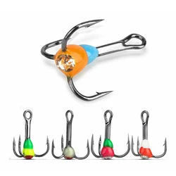 TAKEDO SP24 Anzuelos triples de acero alto carbono para pesca en hielo