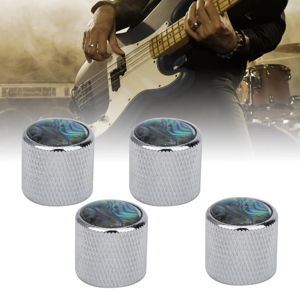 Perillas para guitarra eléctrica metal y concha natural de abulón - imagen 2
