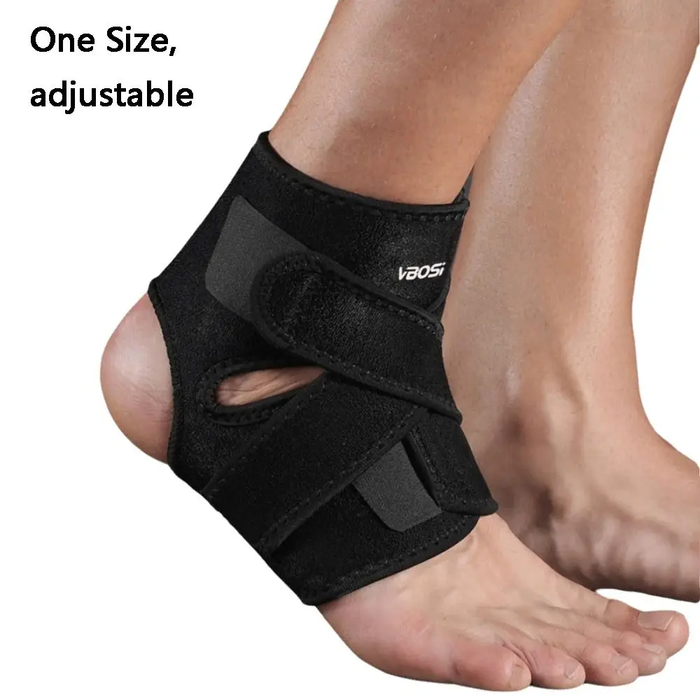 Soporte de tobillo de neopreno negro ajustable