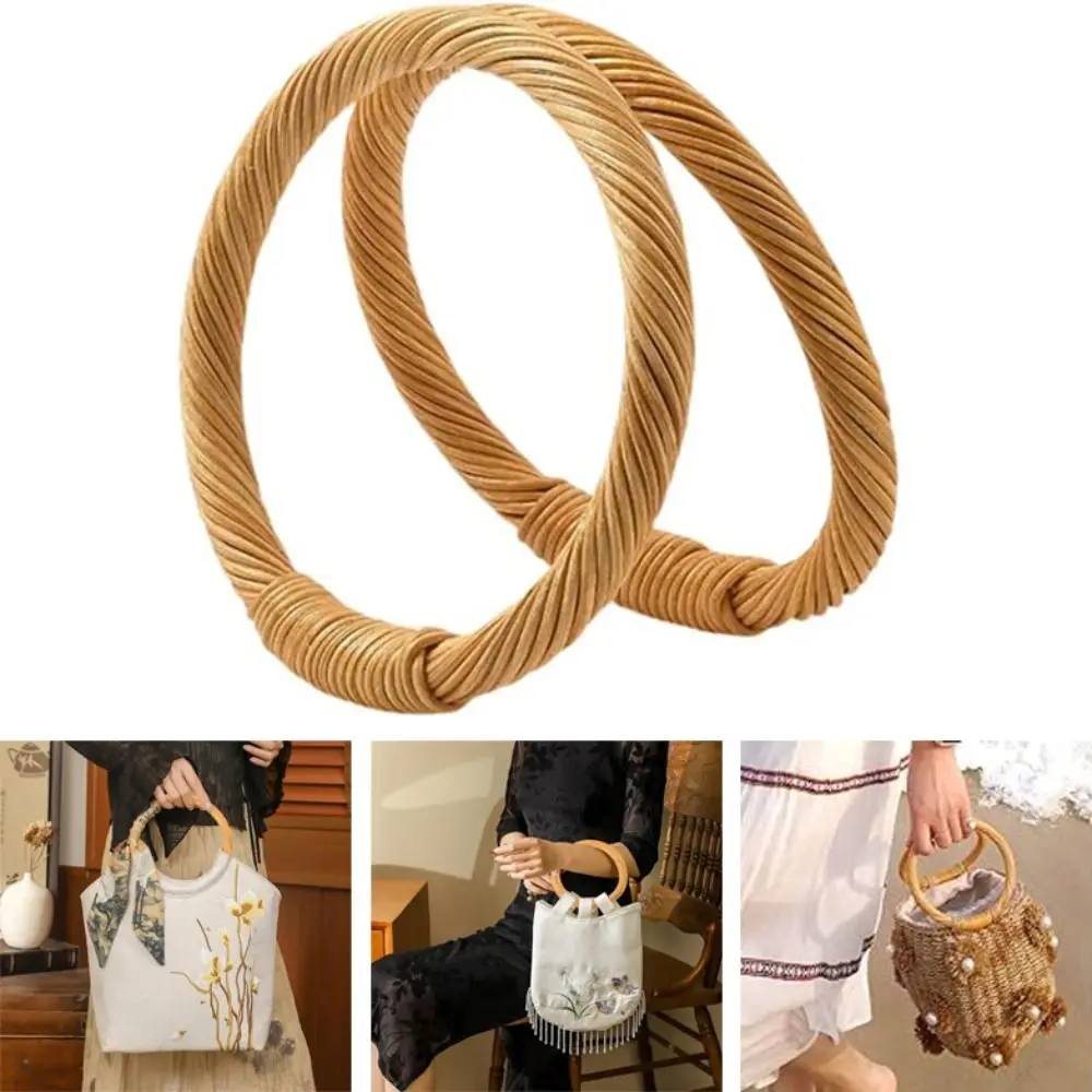 Asas redondas de ratán tejidas para bolsos y manualidades - imagen 4