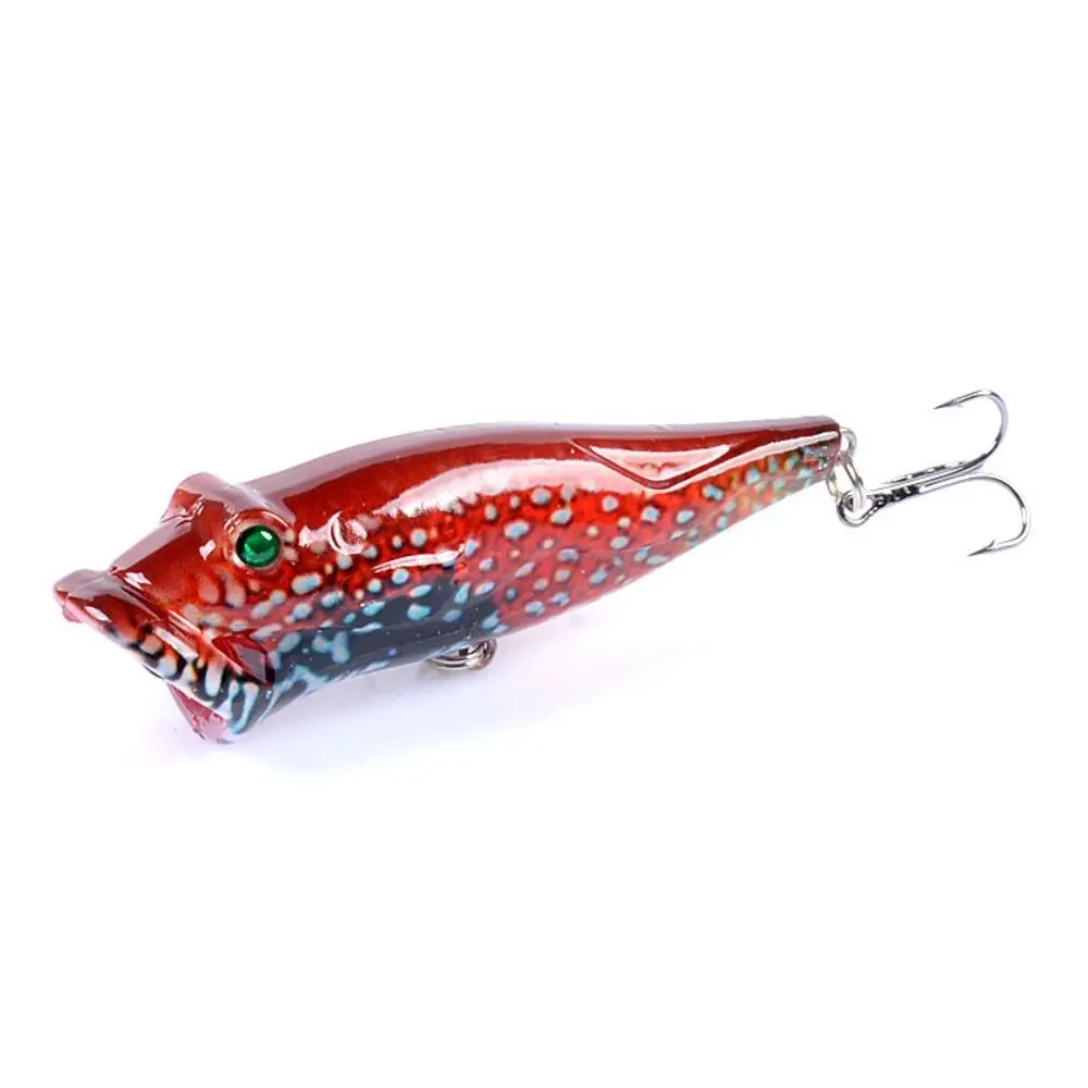 Crankbait Popper de cebo duro a rayas con anzuelo y puntos - imagen 2