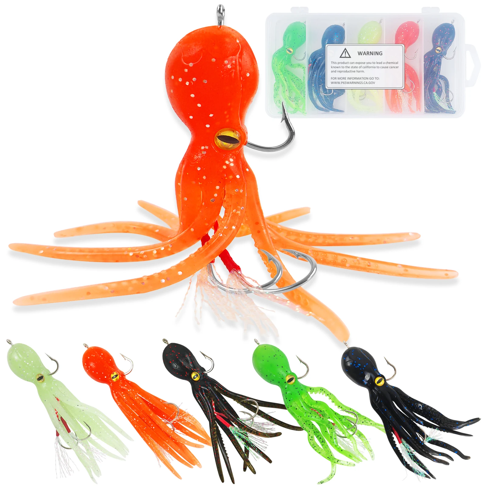 Free Fisher señuelos pulpo para mar, faldas calamar y trolling