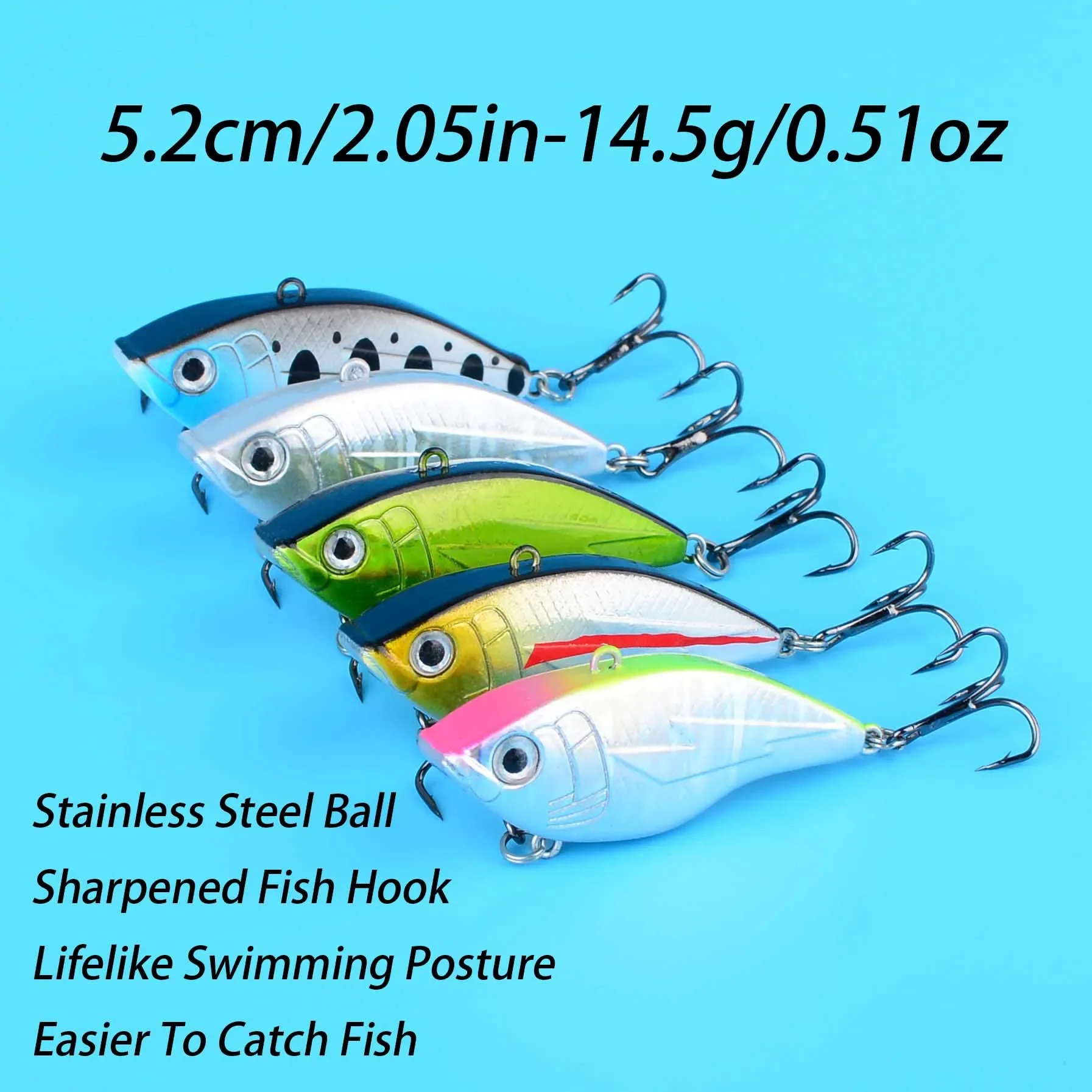 Crankbait de hundimiento VIB duro con anzuelos triples para carpa