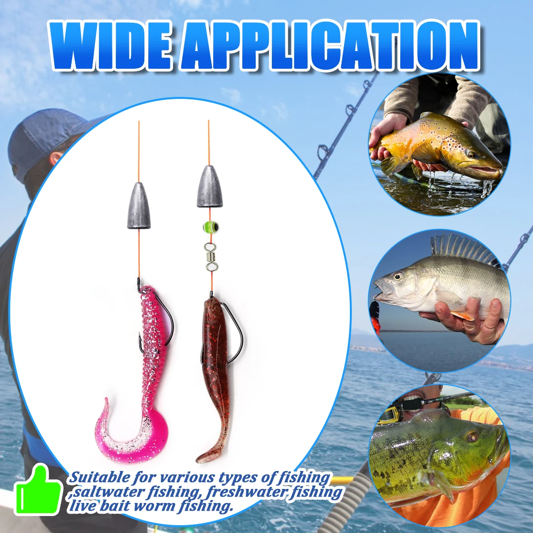 Anzuelos EWG FishTrip – Vástago ancho para vinilo y lubina - imagen 2