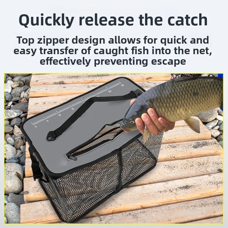 Cesta flotante de pesca plegable con red portátil para guardar - imagen 5