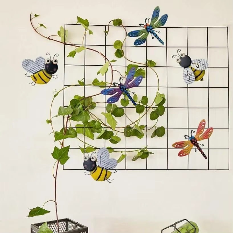Escultura de jardín de hierro 3D libélula y abeja para exterior - imagen 2