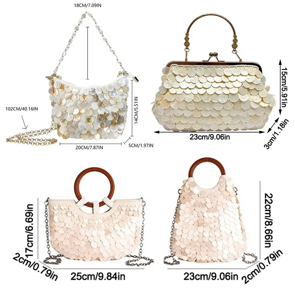 Bolso con forma de concha estilo sirena