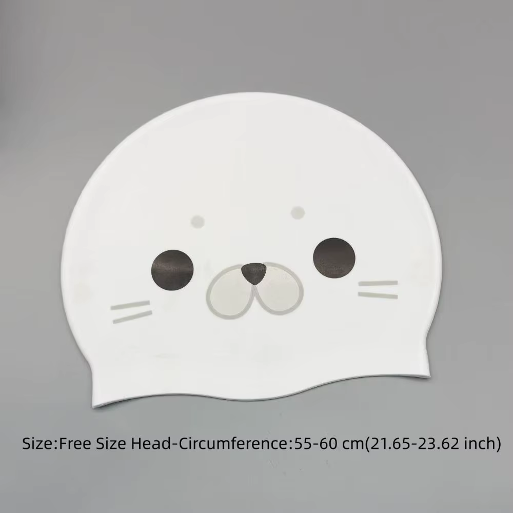 Gorro de natación de silicona con estampado de dibujos animados