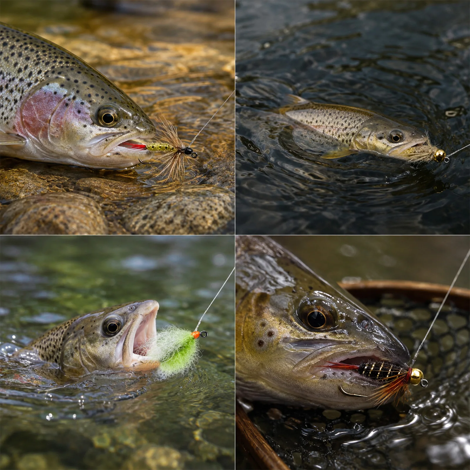 Anzuelos para mosca sin púas de acero alto carbono FishTrip húmedas