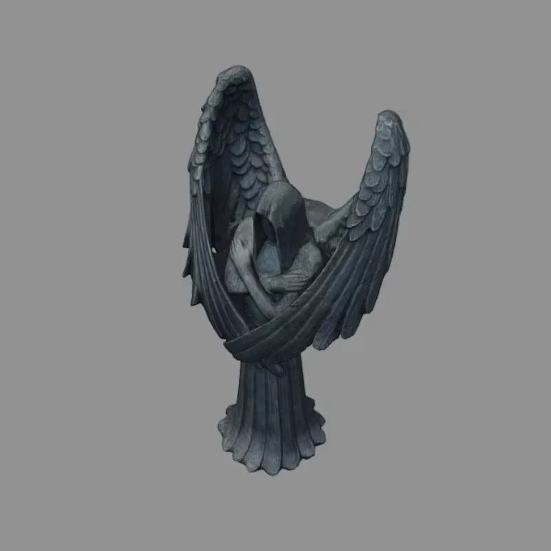 Escultura de resina Cthulhu sin rostro – Ángel caído estilo oscuro para hogar - imagen 3