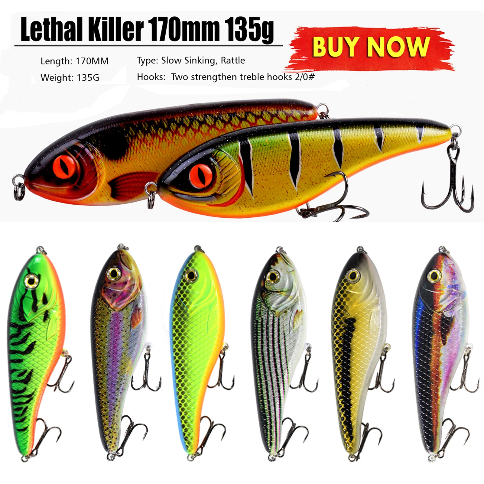 FREE FISHER Jerkbait deslizante – Swimbait duro para pesca mayor - imagen 4