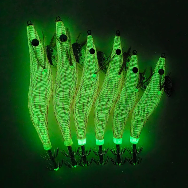 Señuelos luminosos de madera para pulpo y sepia con sonajero