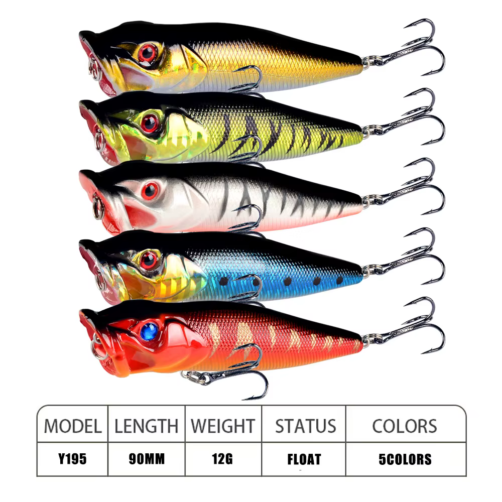 Topwater Poper Señuelo Superficie con Ojos 3D - imagen 3