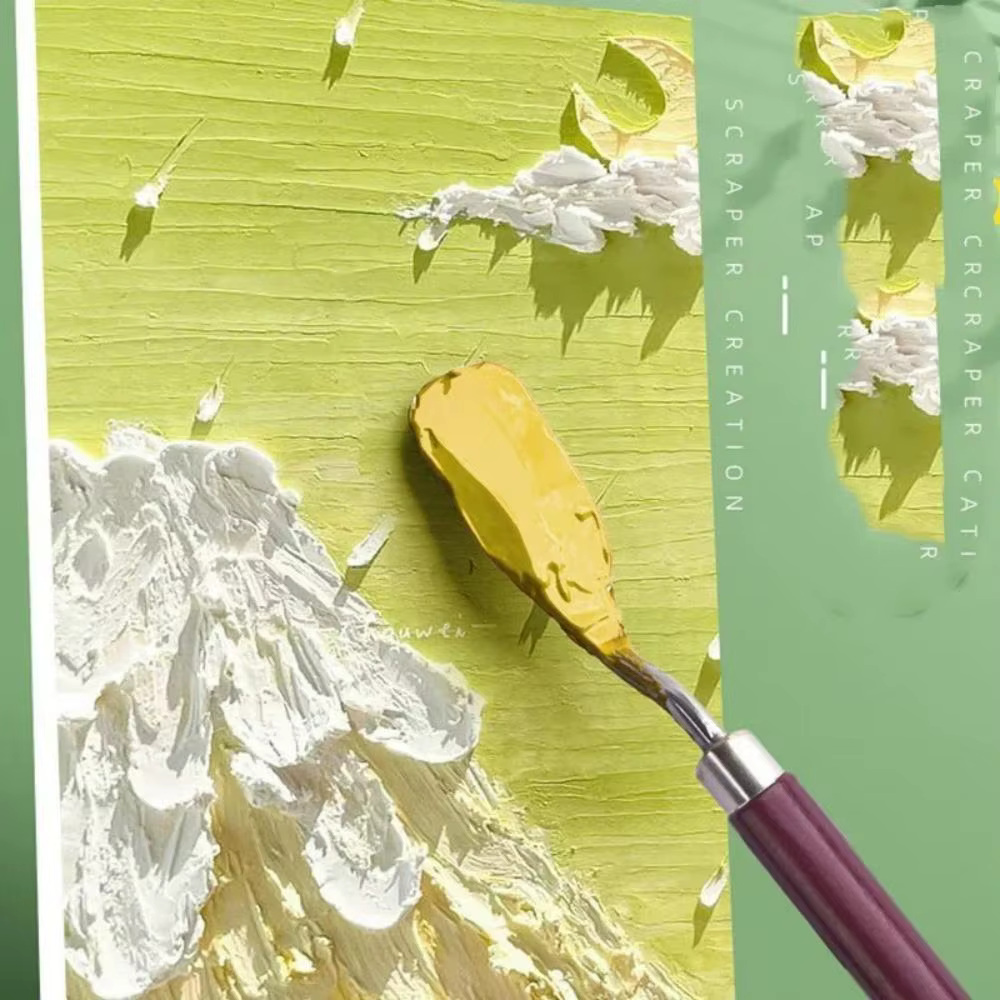 Raspadores y paleta de cuchillos al óleo – 7 piezas para mezcla