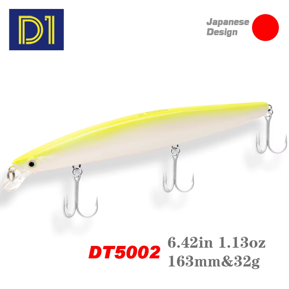 Jerkbait D1 Minnow flotante de acción vibrante para lubina