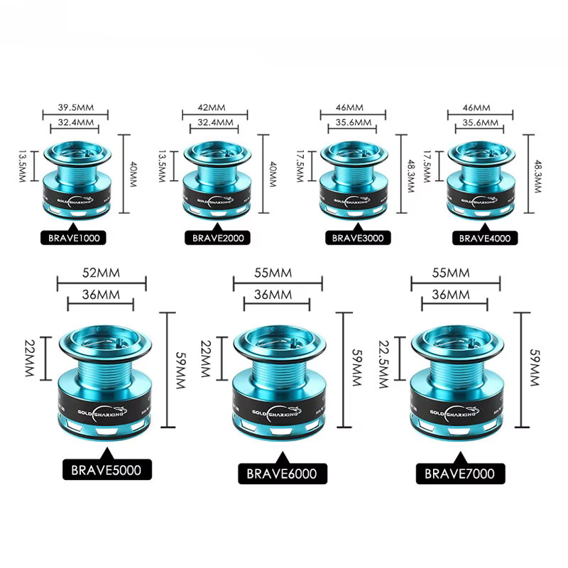 Carrete Spinning 1000-7000 arrastre 15kg grip EVA trucha marina - imagen 3