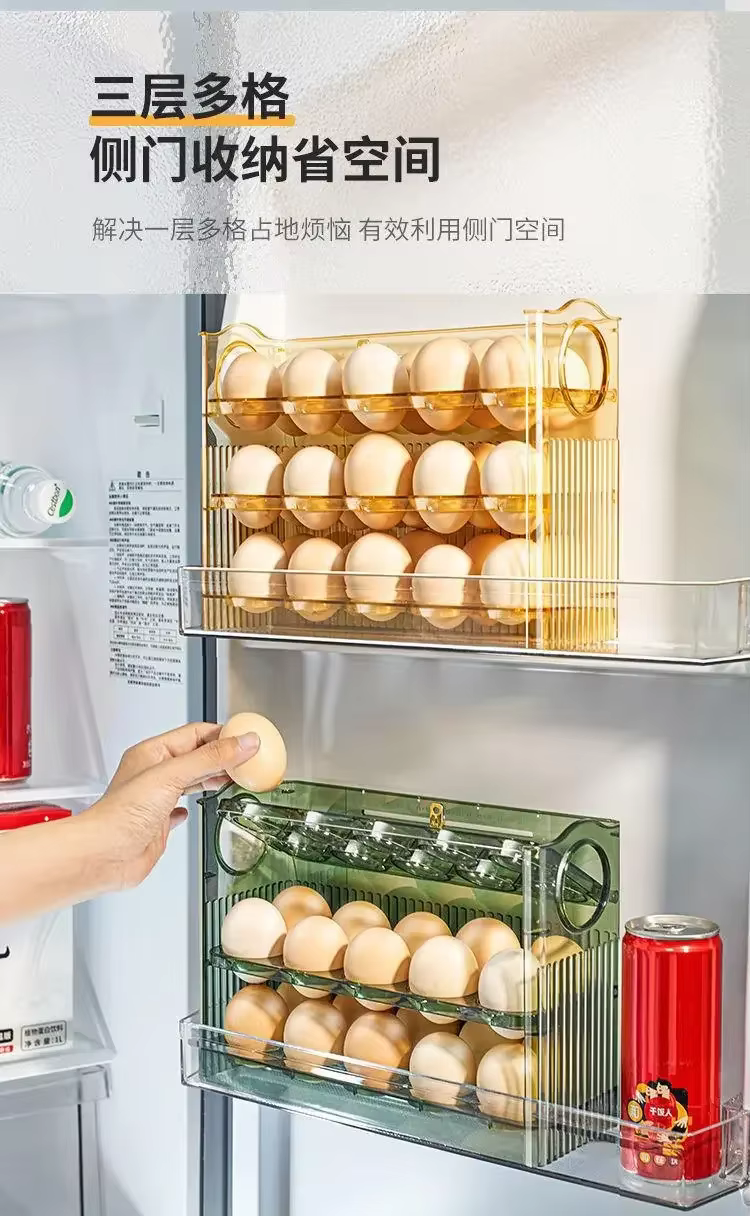 Contenedor de almacenamiento de huevos transparente