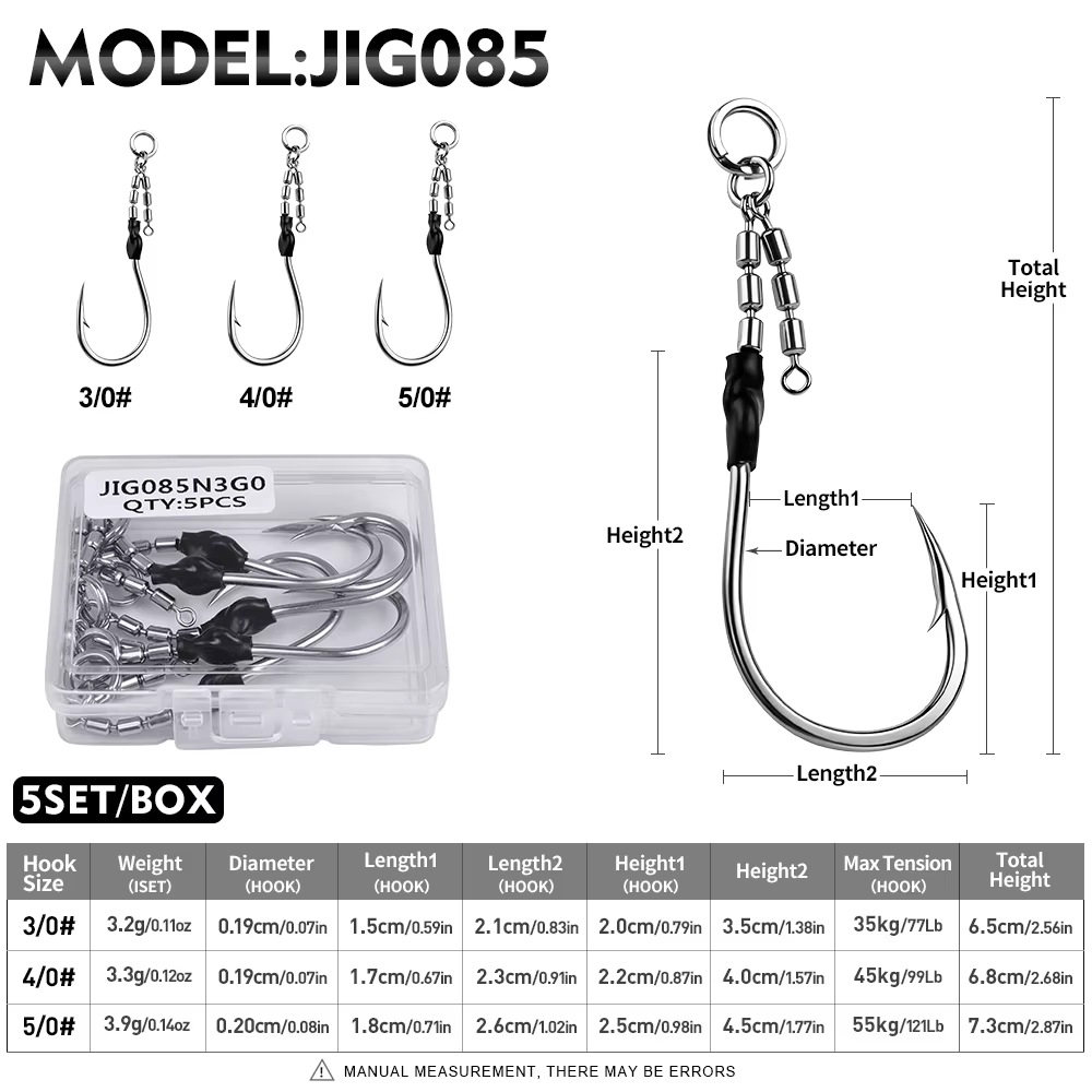 Giratorio con Cadena Proberos para Pesca en Mar – Acero Alto Carbono con Púas - imagen 5