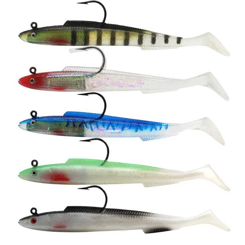 Swimbait de silicona suave con cabeza jig para lubina depredadora - imagen 3