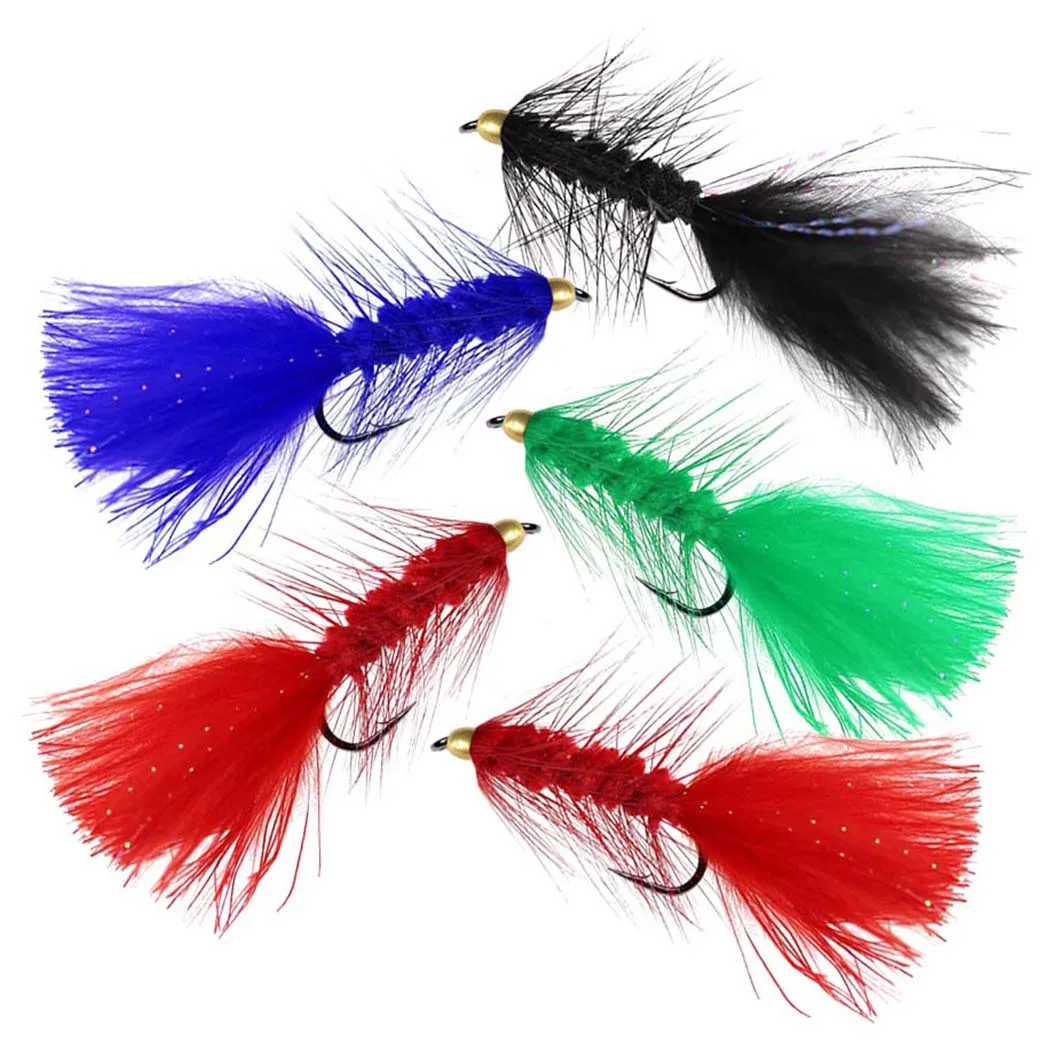 Moscas Woolly Bugger con bead de latón para trucha y salmón streamer - imagen 5