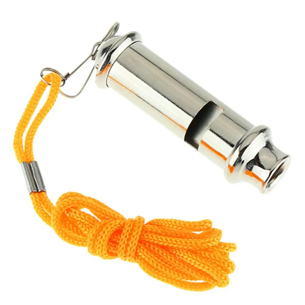 Silbato de supervivencia de metal con cordón portátil