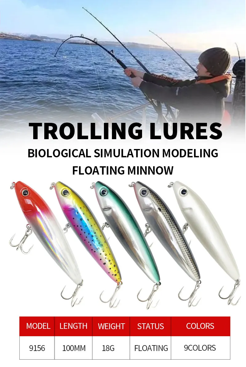Señuelo lápiz flotante 18 g y 100 mm
