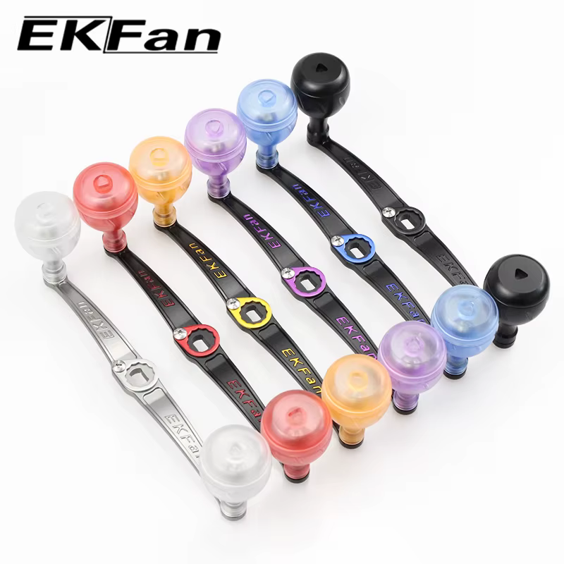 EKFAN Carrete ultraligero de pesca 140mm – Mangos aleación, perillas acrílicas - imagen 4