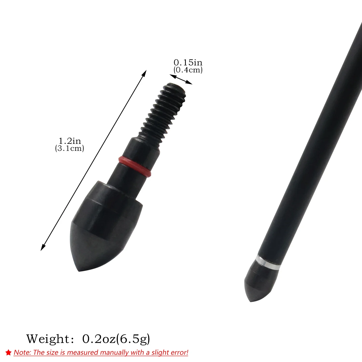 Puntas de flecha roscadas de metal negro esféricas para carbono - imagen 3
