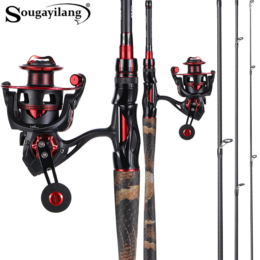 Sougayilang caña y carrete de spinning combo fibra de carbono - imagen 4