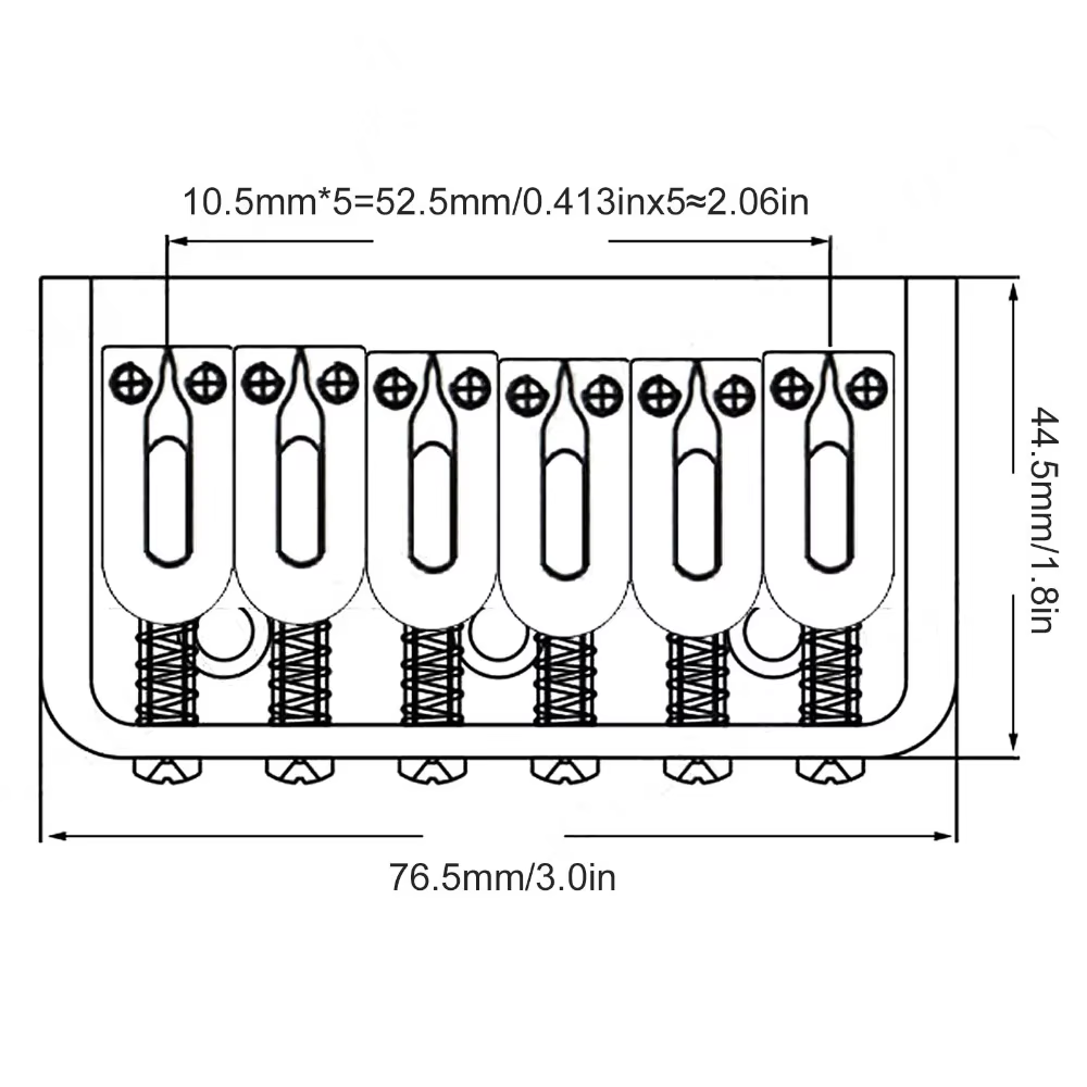 Puente de Guitarra Eléctrica Plateado 76 mm con Sillín en U - imagen 5