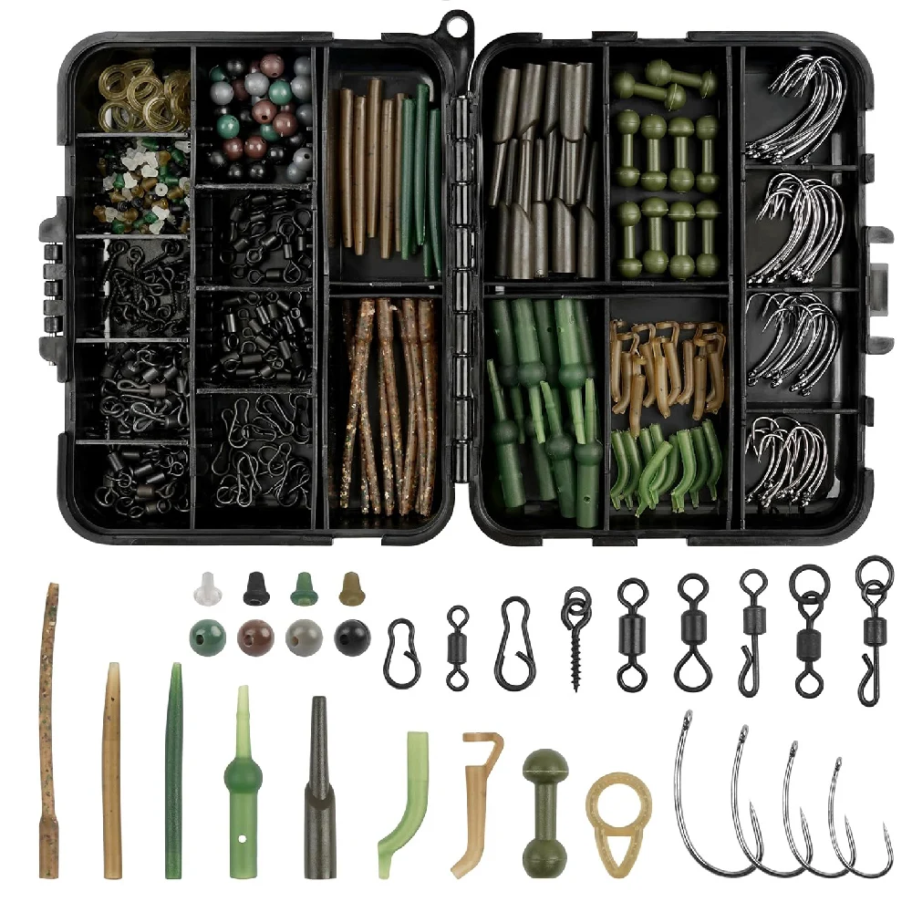 Kit montajes de carpa pre-atados con anzuelos, clips y esmerillones - imagen 2