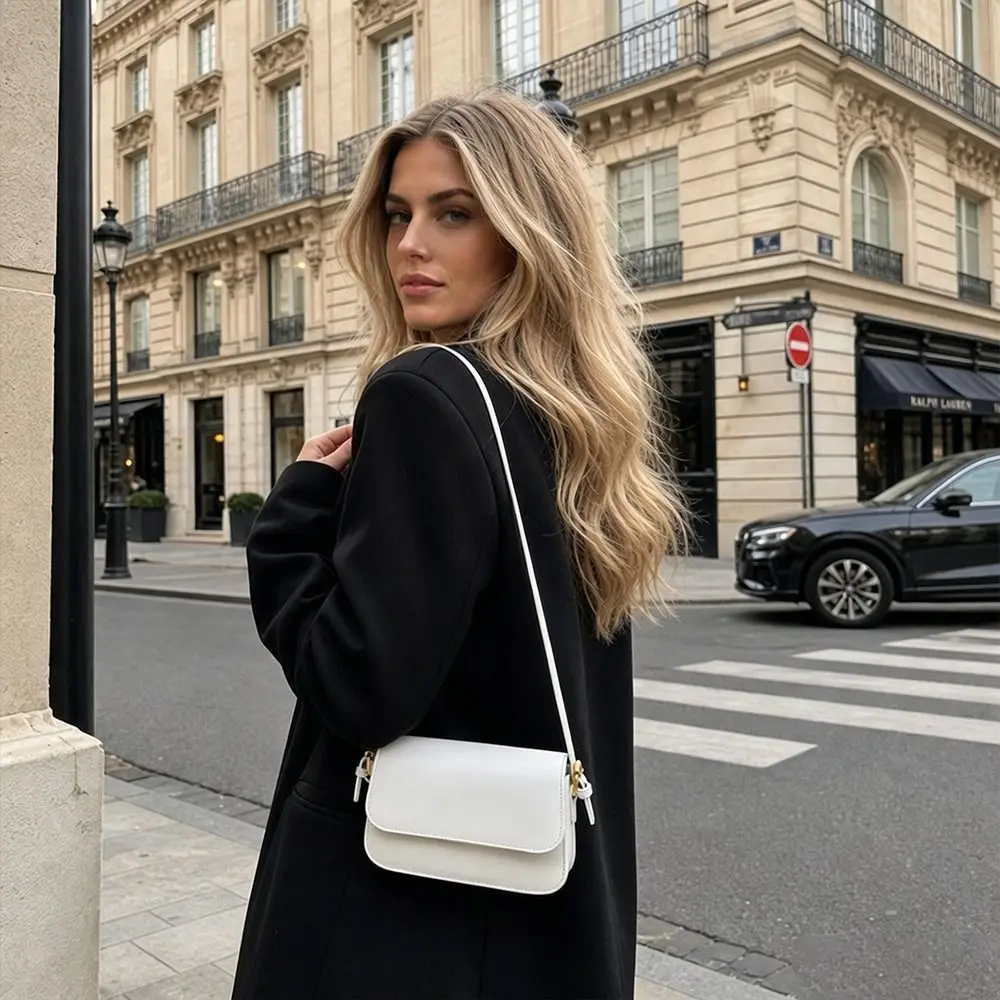 Bolso bandolera retro de cuero PU cuadrado gran capacidad - imagen 4