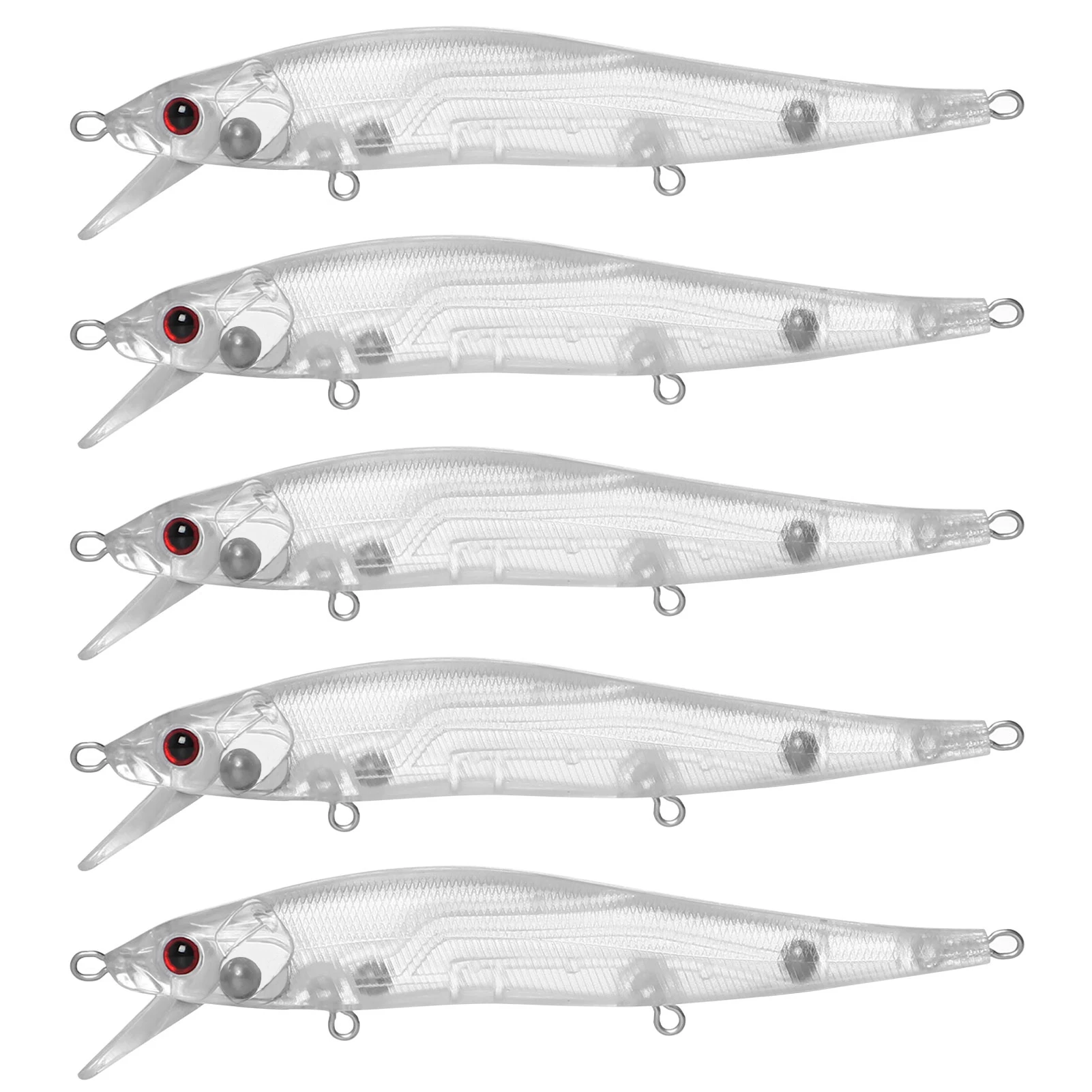 Jerkbaits flotantes blancos DIY con ojos para trucha, lubina y carpa - imagen 5