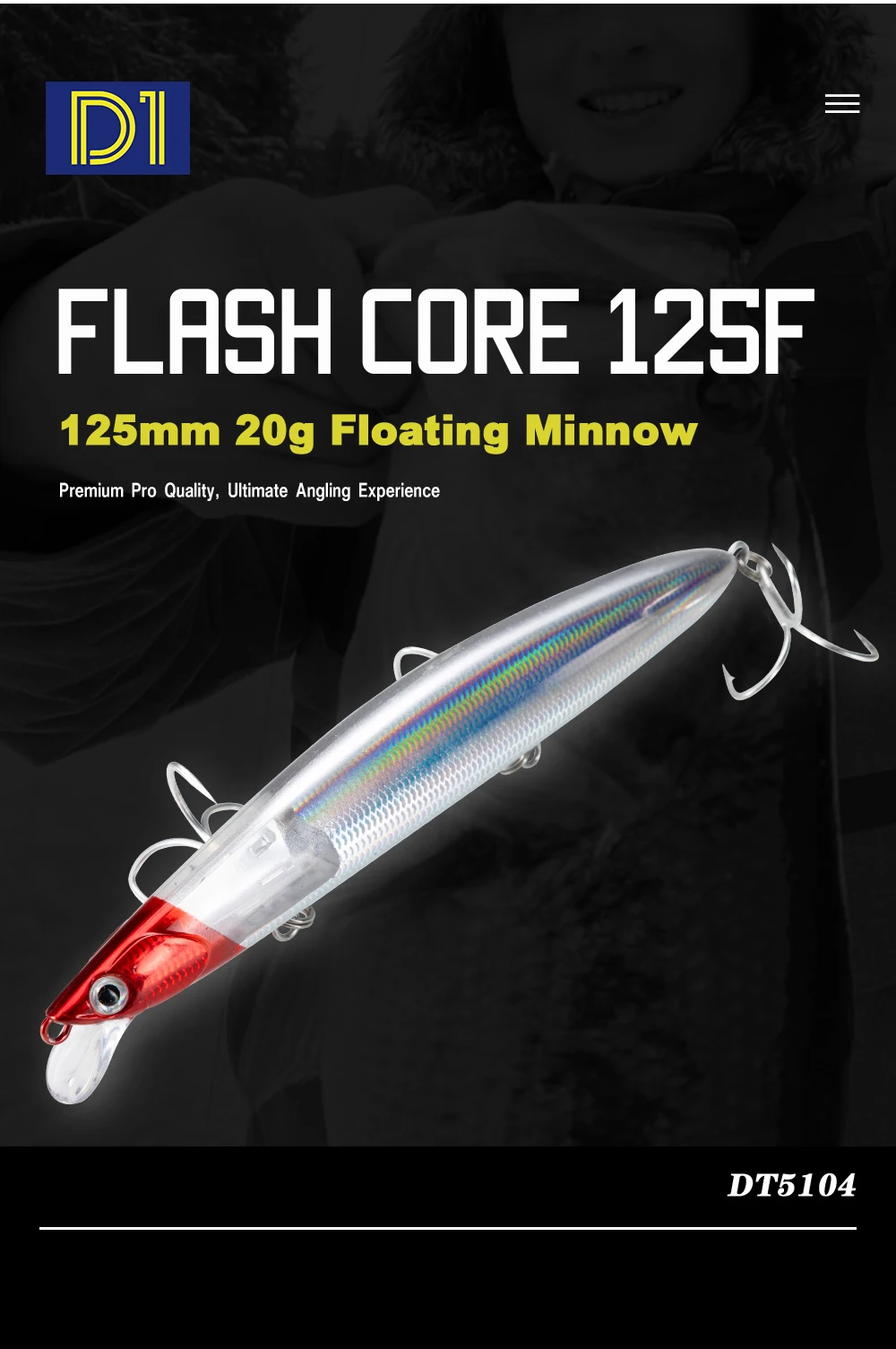 Señuelo D1 Flash Core 125F Minnow con acabado realista