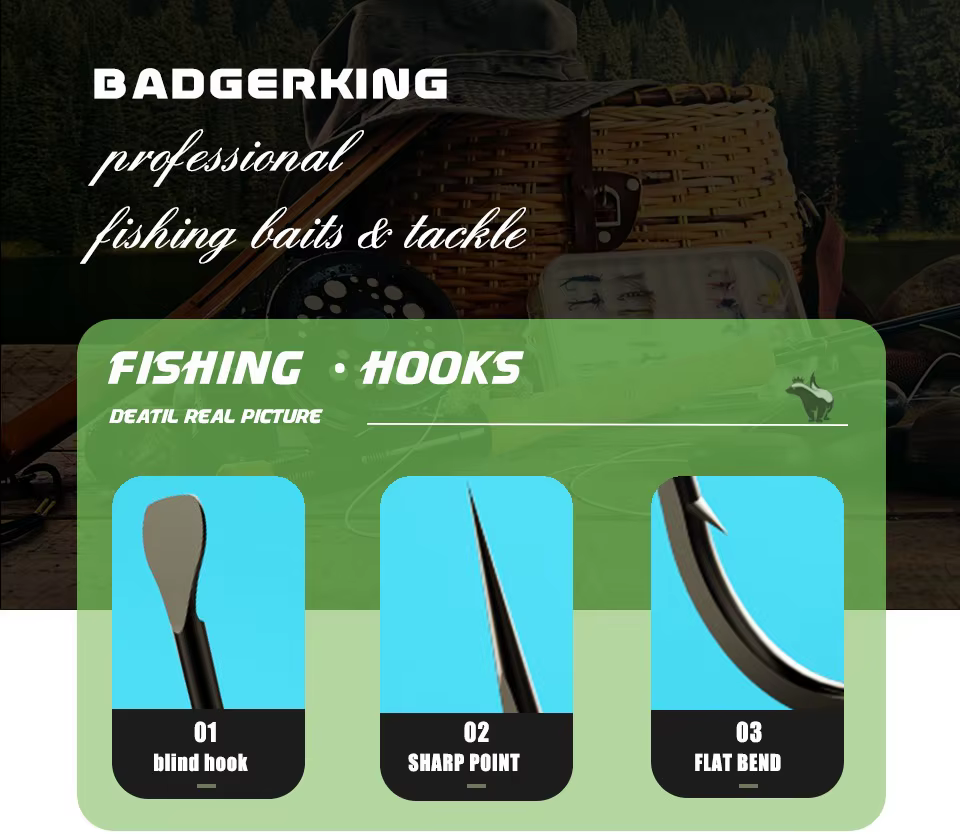 Comparativa de tallas de anzuelos BadgerKing