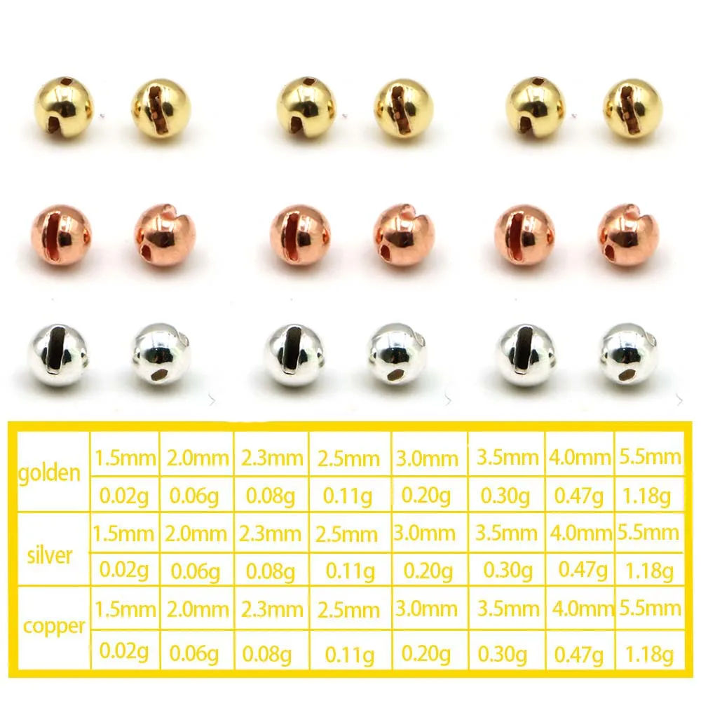 Cuentas de tungsteno con ranura para atar moscas - imagen 3