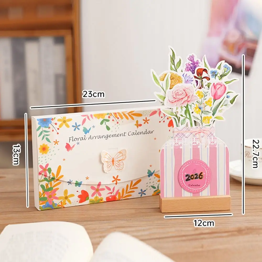 Calendario de escritorio floral con base desmontable forma florero - imagen 3