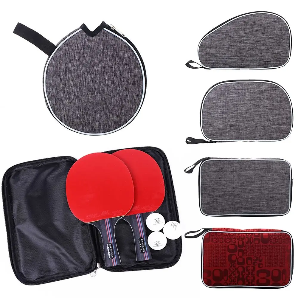 Estuche de ping pong gris con paleta individual